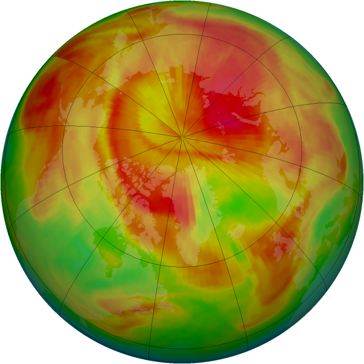 Arctic ozone map for 08 April 1987